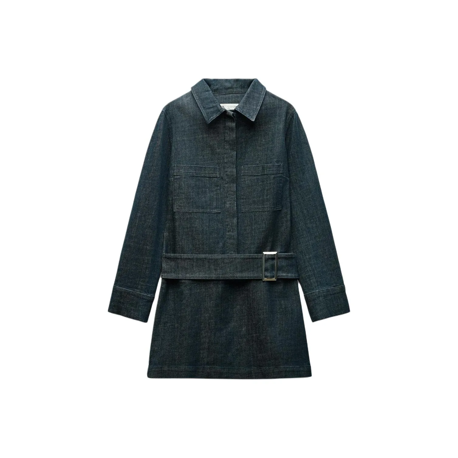 ZARA ZW Series Long Sleeved Dress Women's Dark Blue