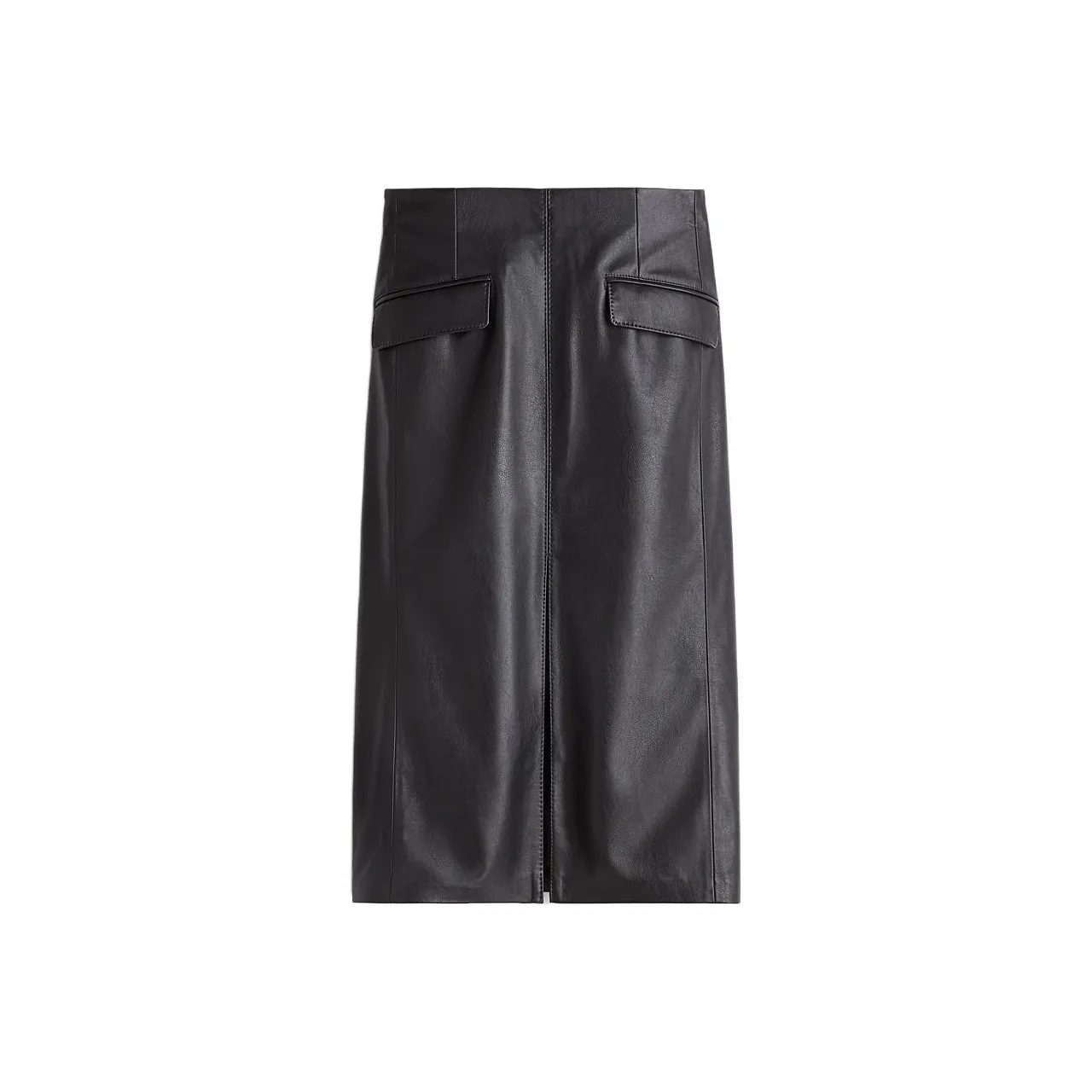 H&M Leather Long Skirt Women's Black