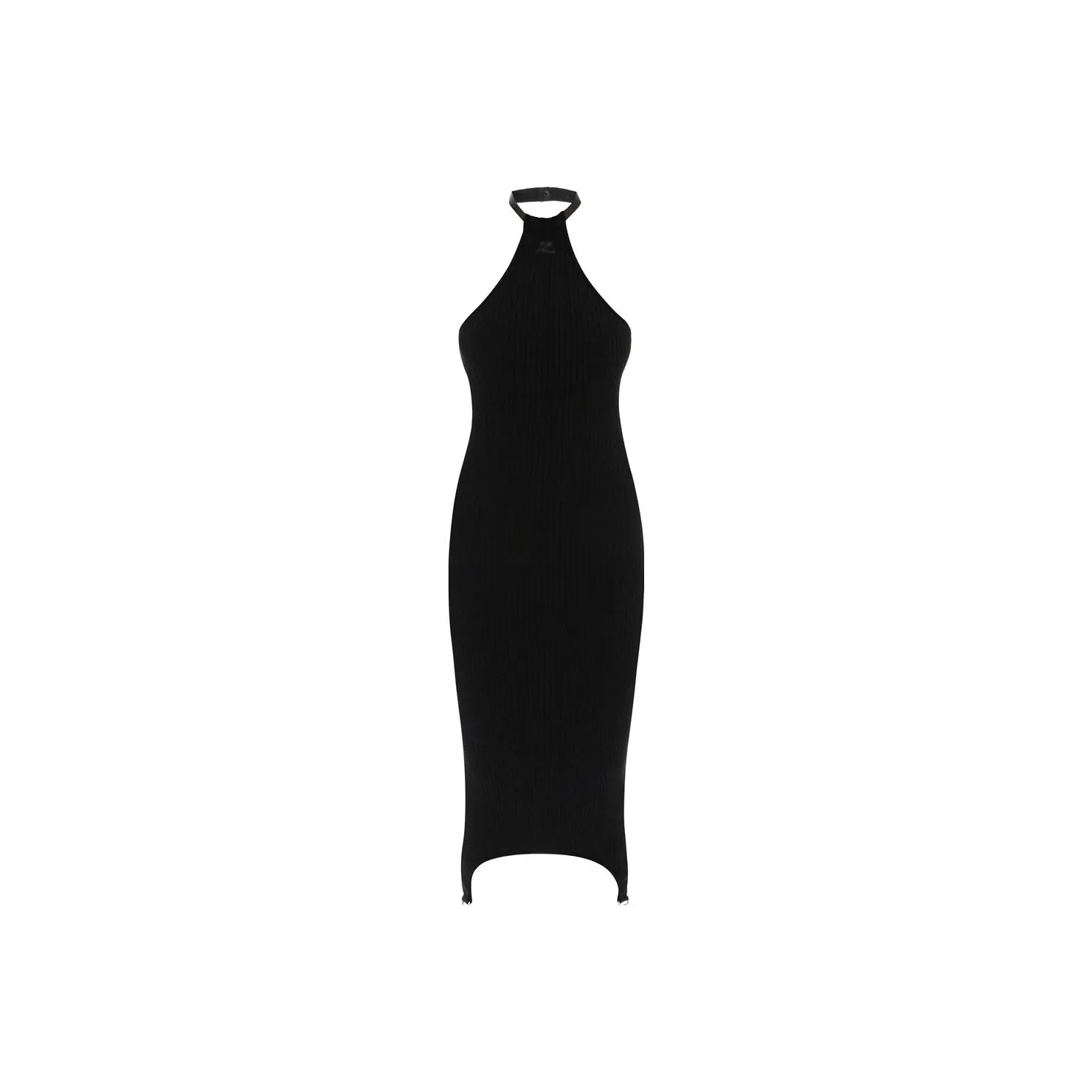 Courrèges Rib Knit Suspenders Dress