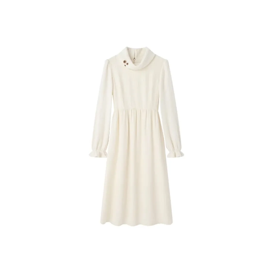 PAIN OR PLEASURE Long Sleeved Dresses Women's Milk White