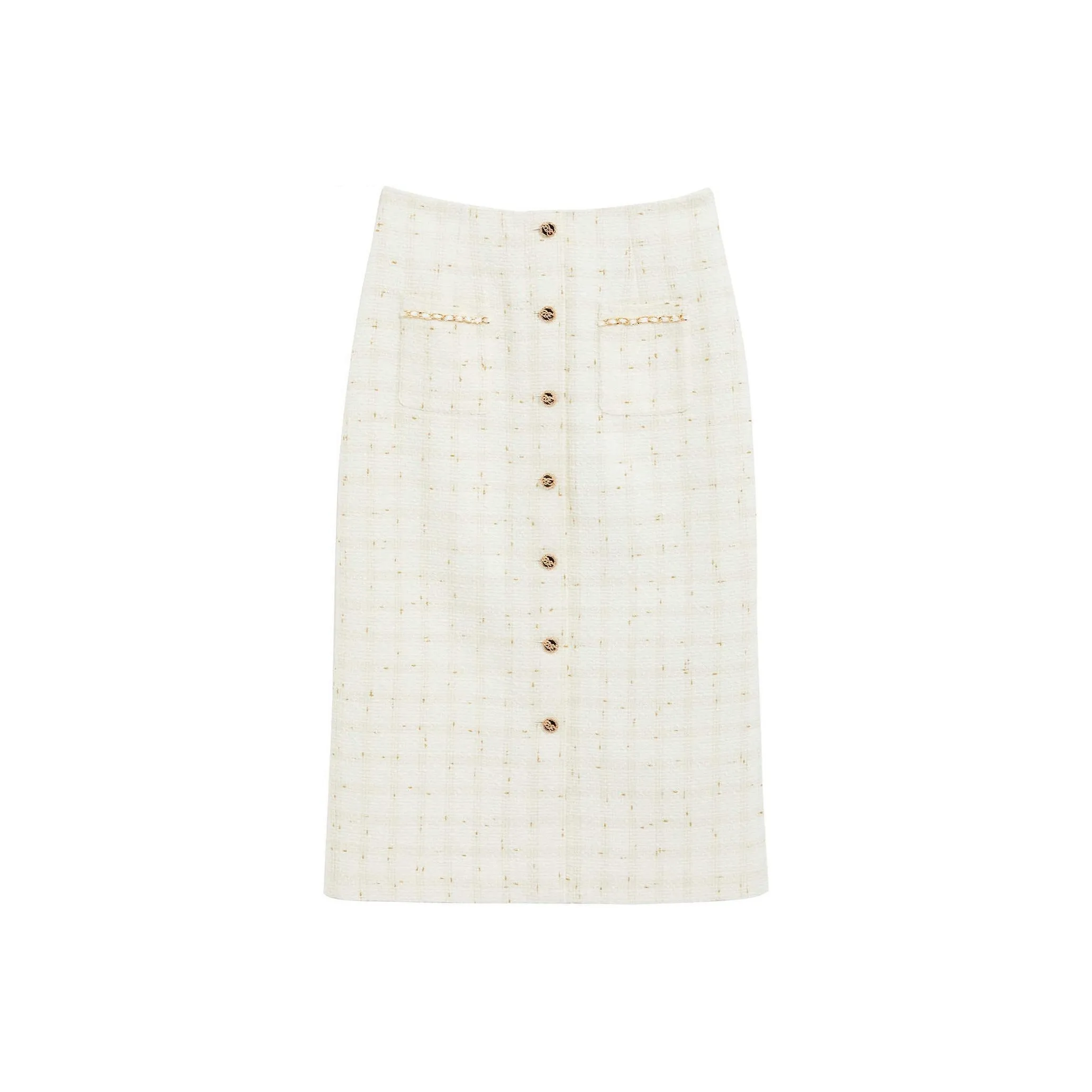 BEBE FW24 KNIT Длинная Юбка Женская Натуральный Белый