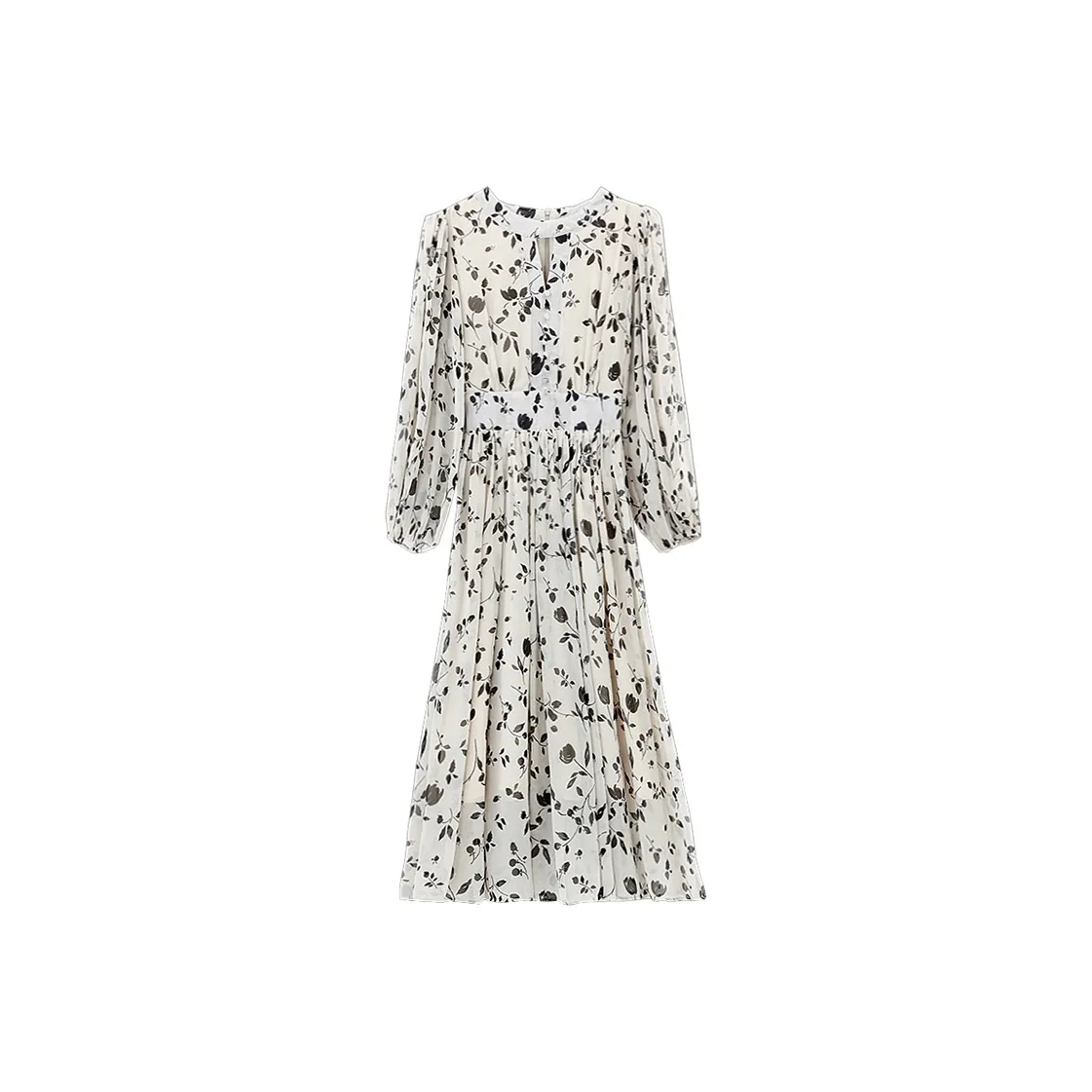 ARIADNAW STUDIO Длинное платье с длинными рукавами женское абрикосового цвета