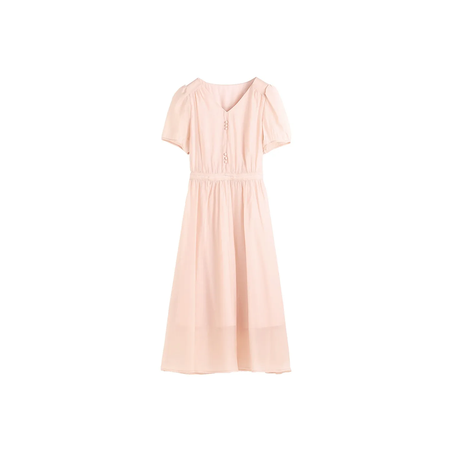 Hang Yi Court Короткий рукав Платье Женское Розовое