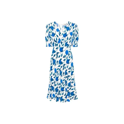 Diane von Furstenberg Blue Женские Короткие Платья с Рукавами