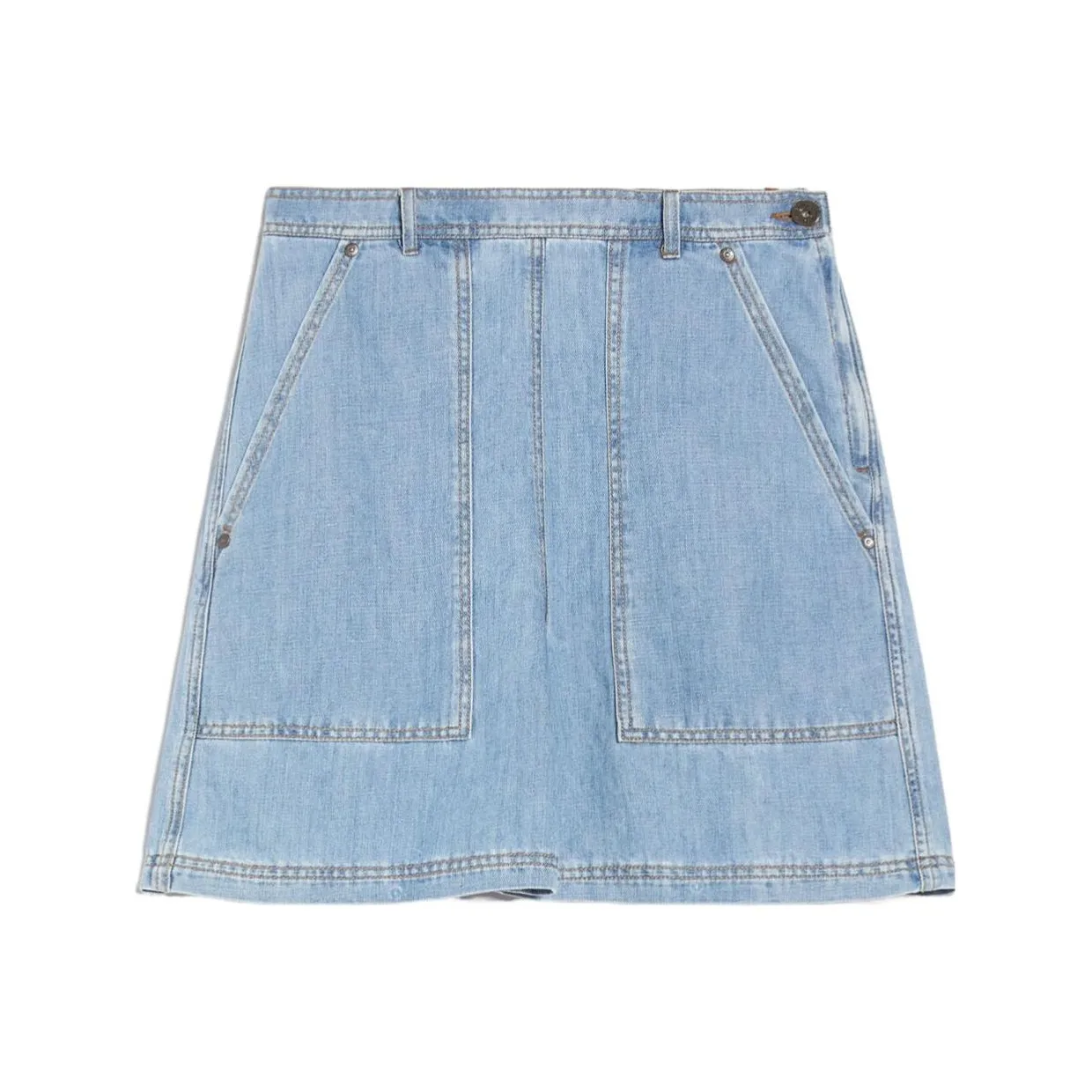 WEEKEND MaxMara Elica Коллекция Хлопок And Льняная ткань Denim Jeans Повседневные шорты Женские Синий