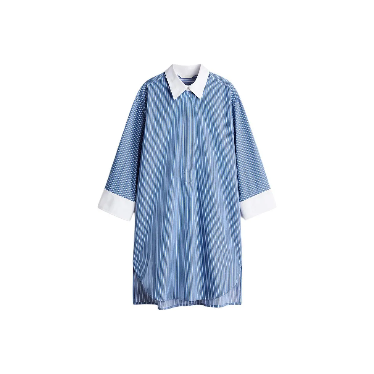 H&M Long Sleeved Dress Women's Blue Stripes
