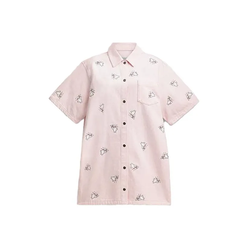 COACH Short-Sleeved Dresses Women's Pink