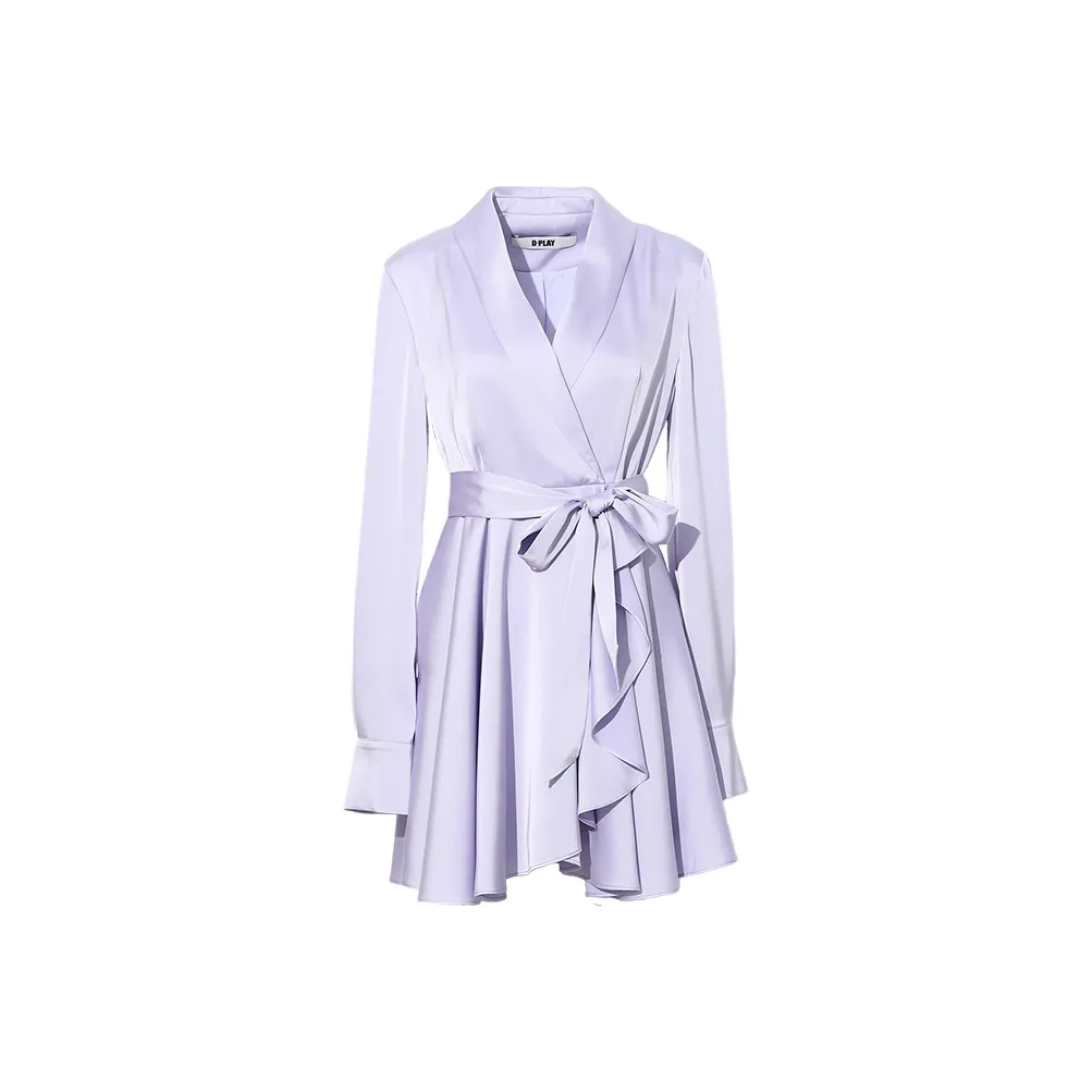 DPLAY Длинное платье с длинными рукавами женское сиреневый