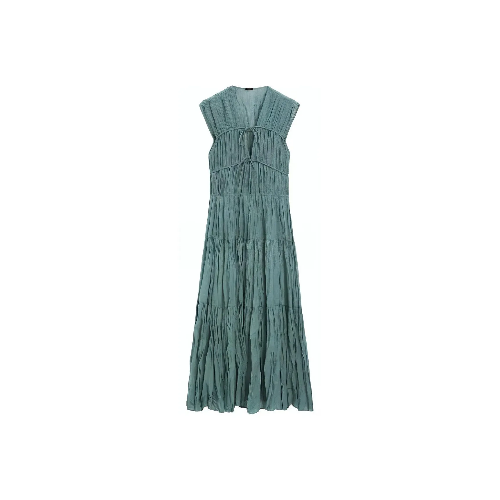 Massimo Dutti Sleeveless Dress Women's Blue Green