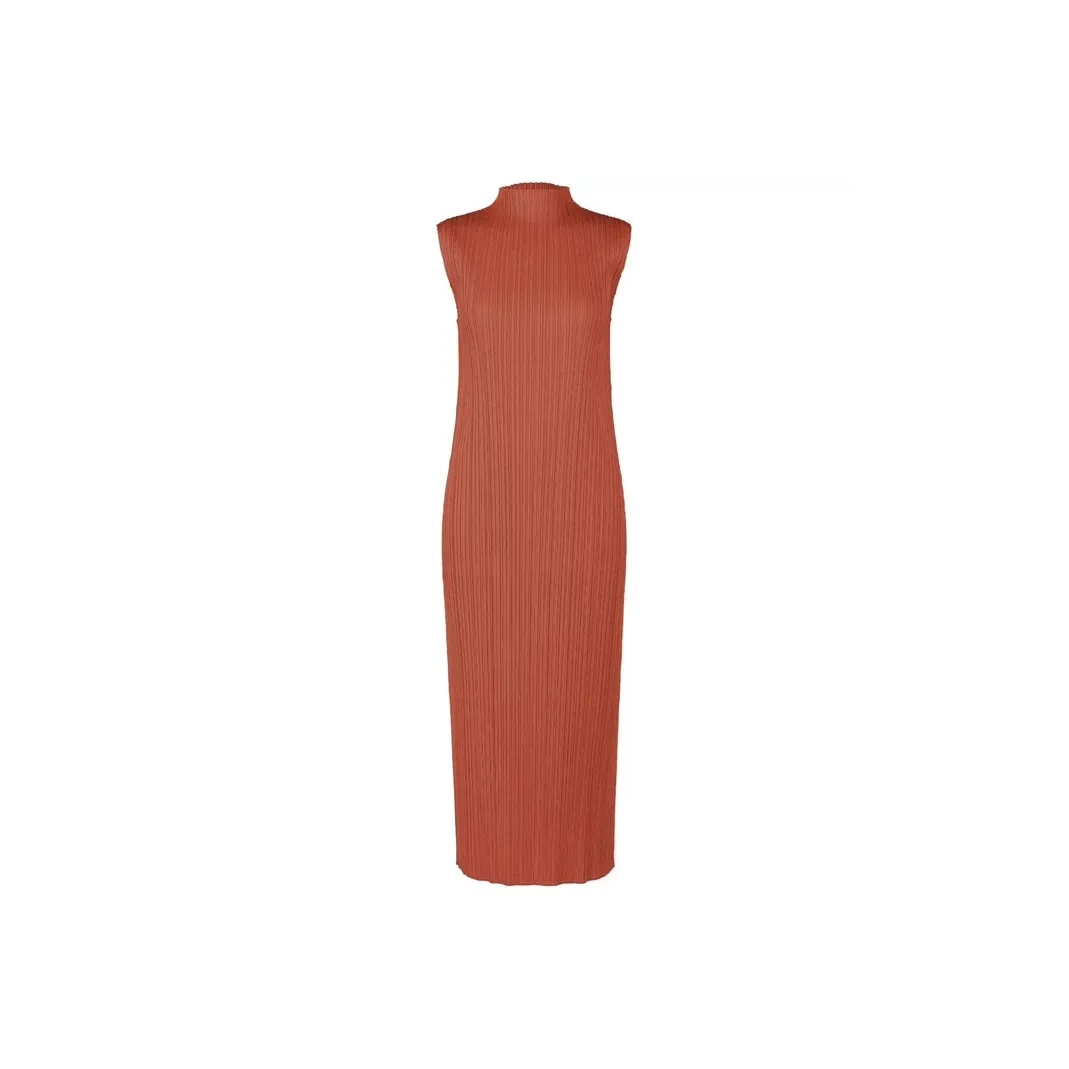 ISSEY MIYAKE Sleeveless Dress Women's Orange Red