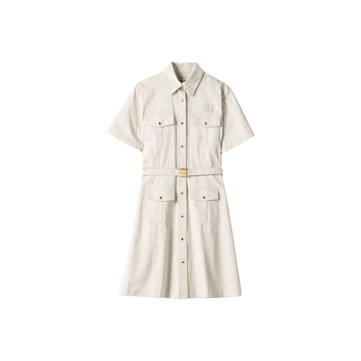 MIU MIU Logo patch Shirt Dress