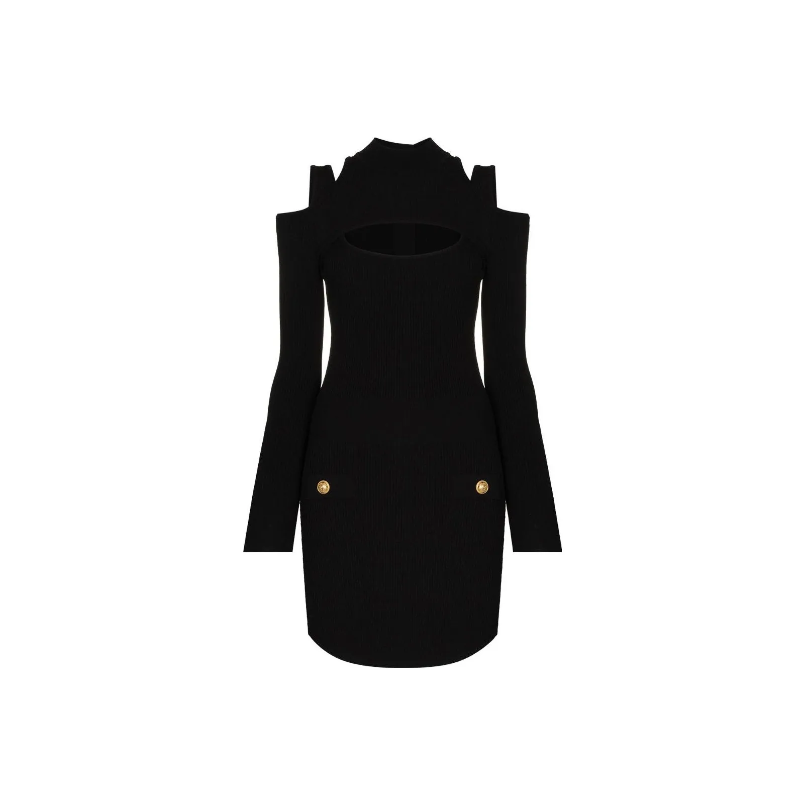 BALMAIN Cut out Long sleeve Minidress