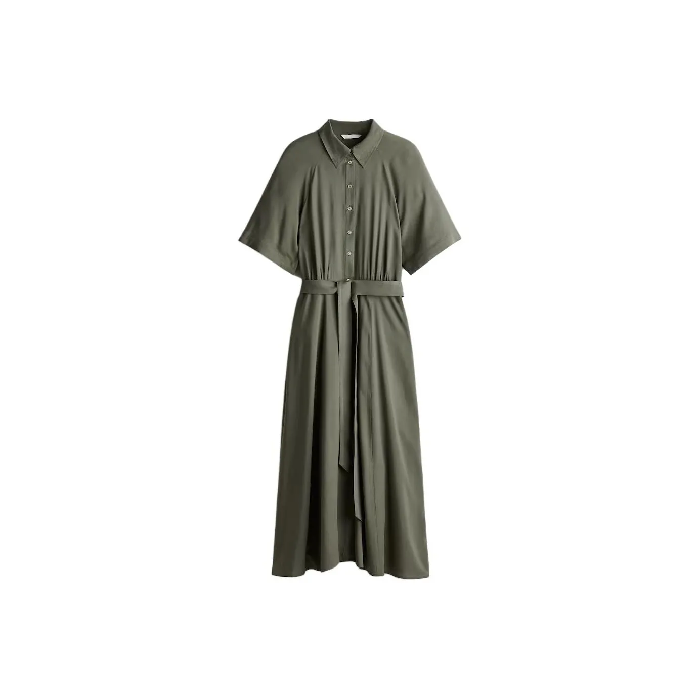 H&M Short Sleeved Dress Women's Dark Khaki Green