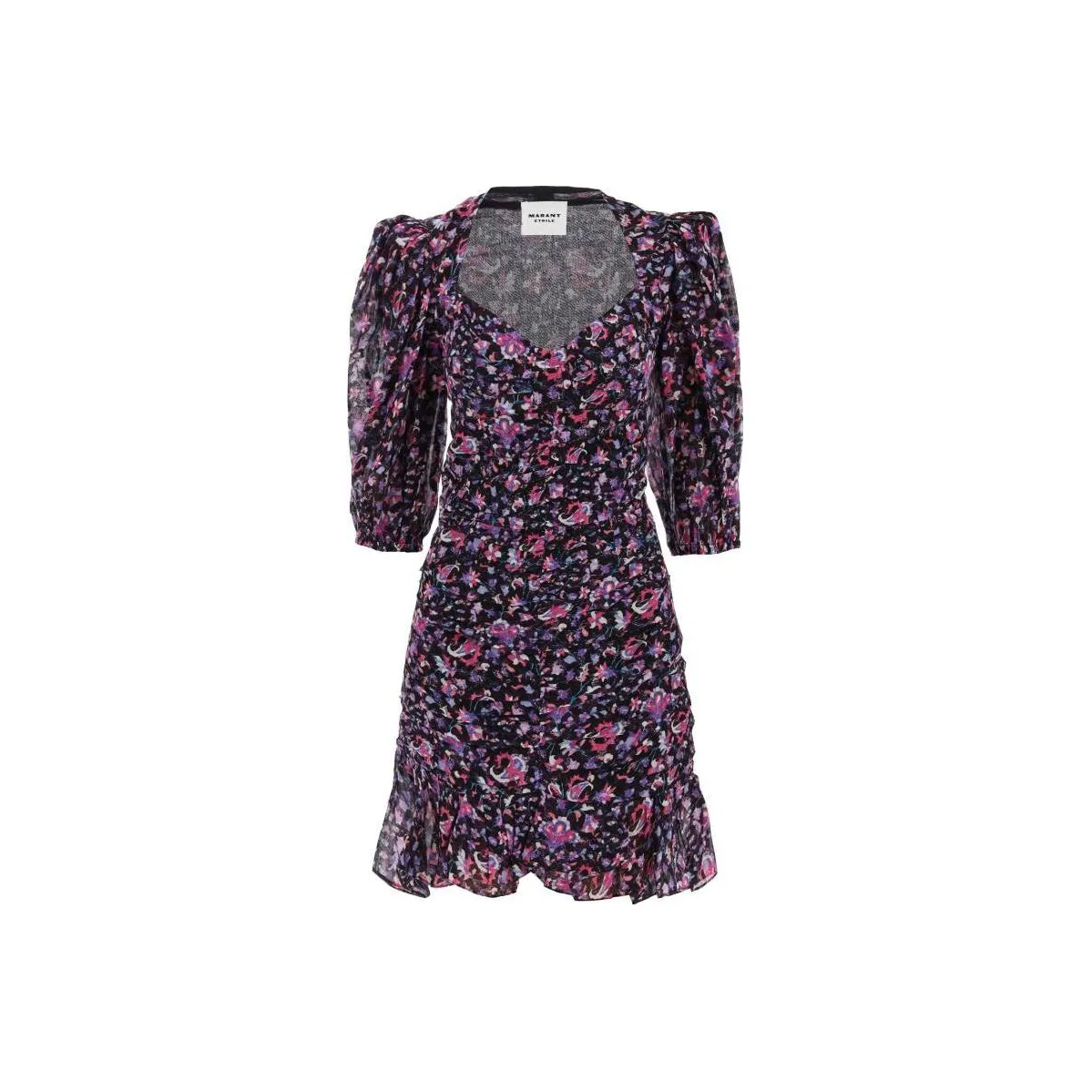 ISABEL MARANT Floral Printed Sweetheart Neck Mini Dress
