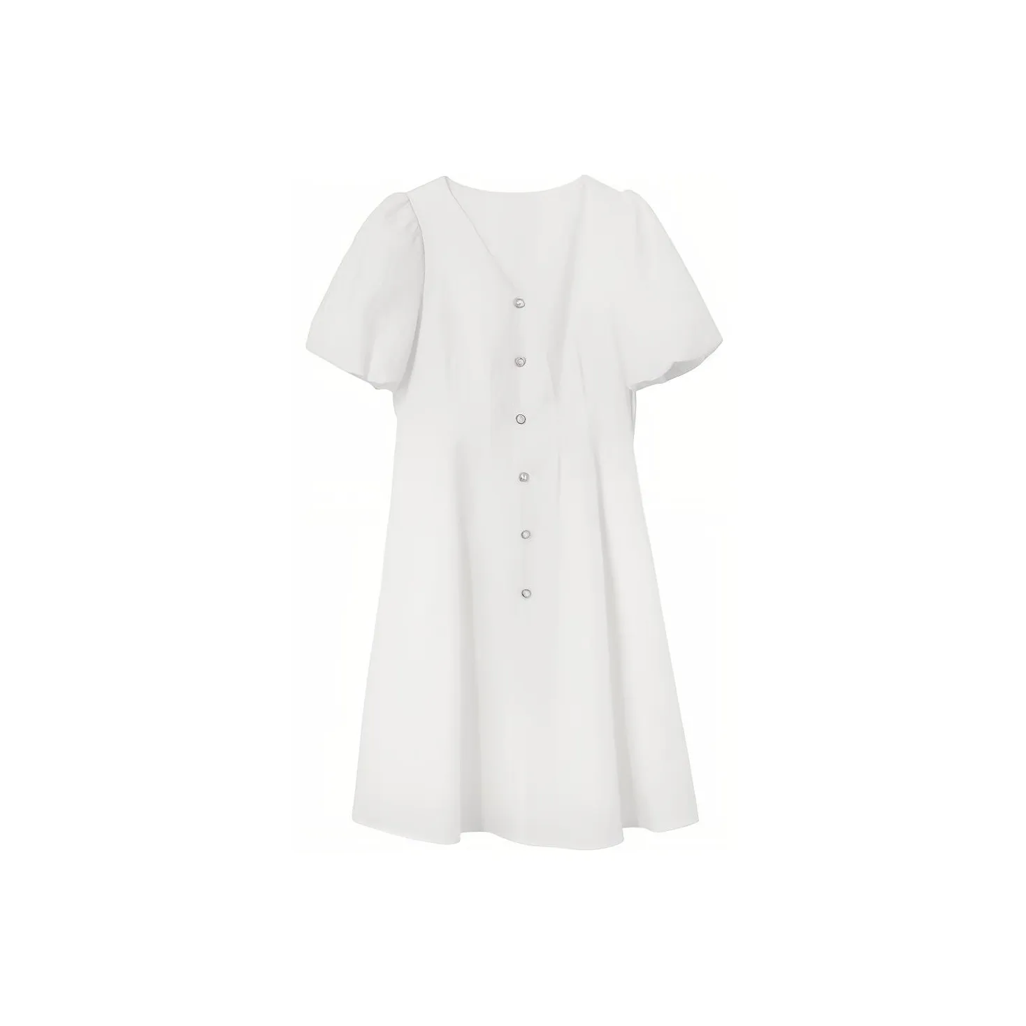 GOELIA Короткий рукав Платье Женское Белое