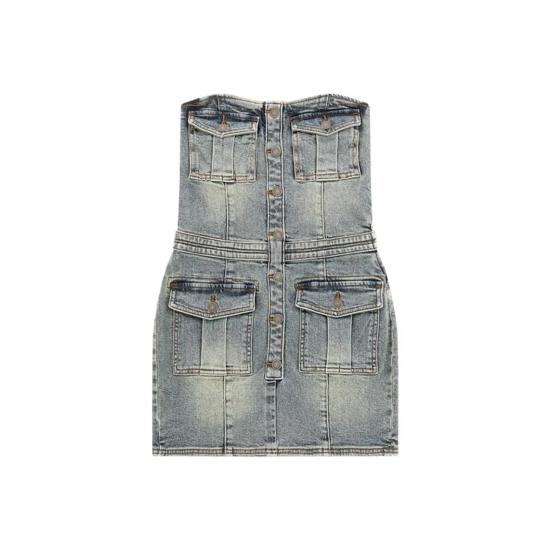 GUESS Sleeveless Dress Women's Denim Blue