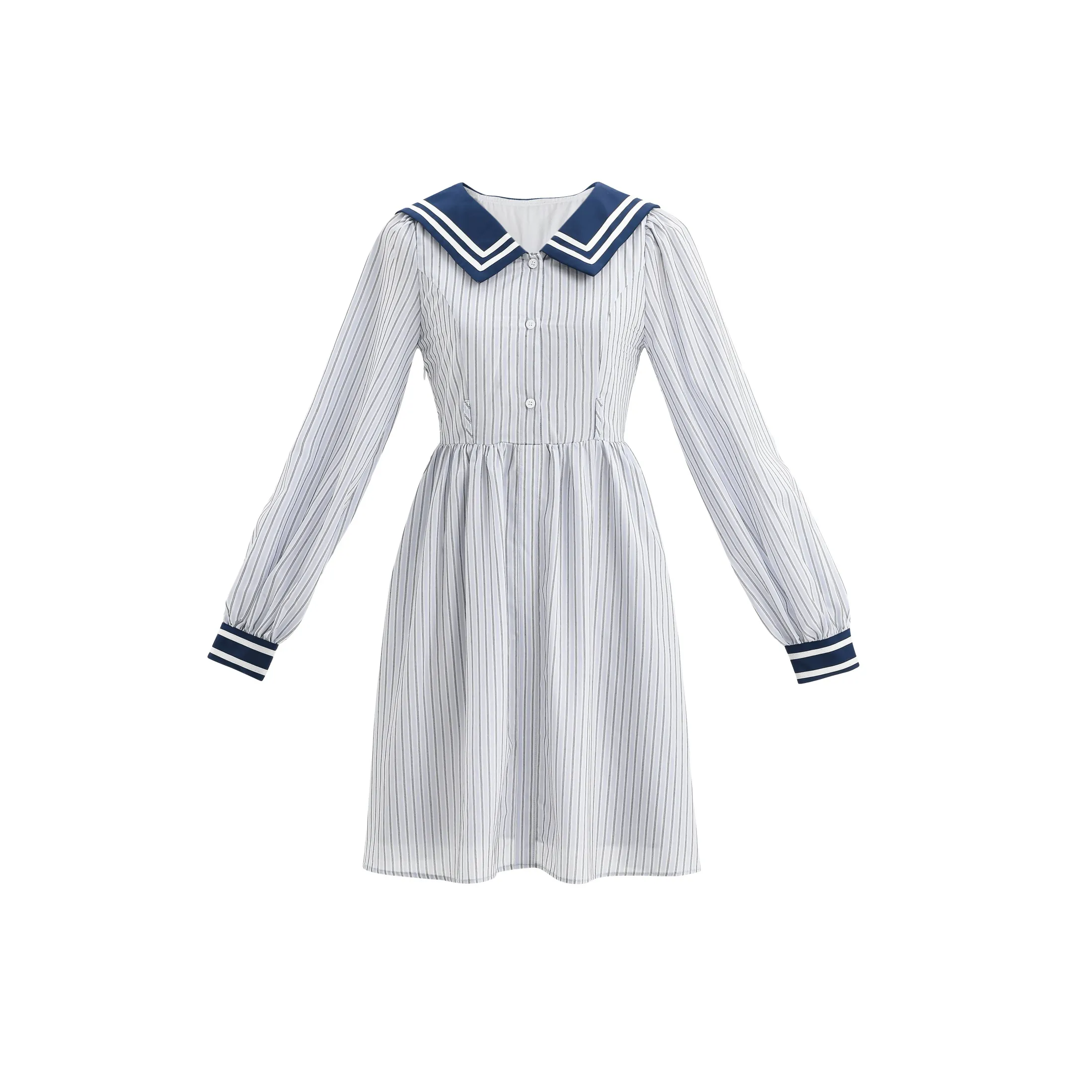 SNBL x ZHUDI Длинный рукав Платье Женское Синее