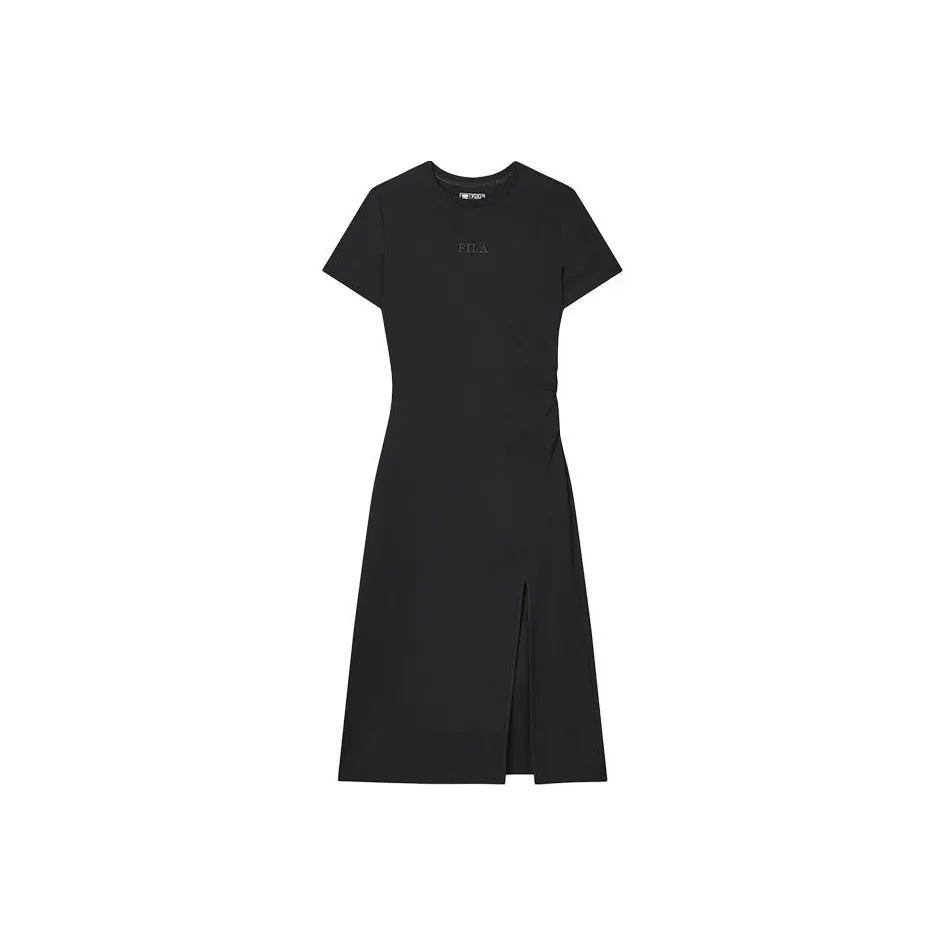 FILA Sports Life Collection Короткий рукав Платье Женское Глубокий черный
