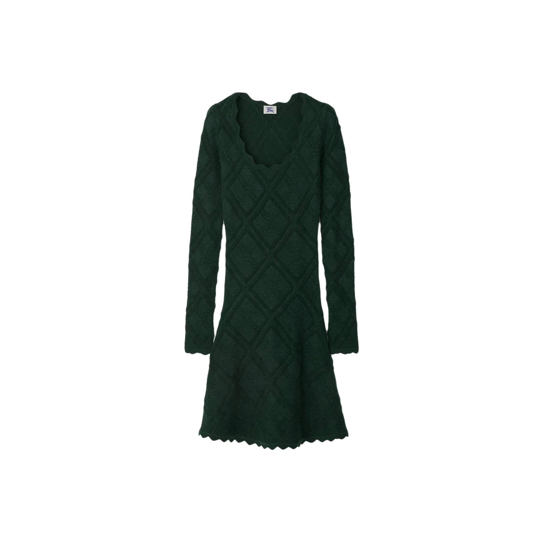 Burberry Длинное платье с длинными рукавами женское виноградный зеленый