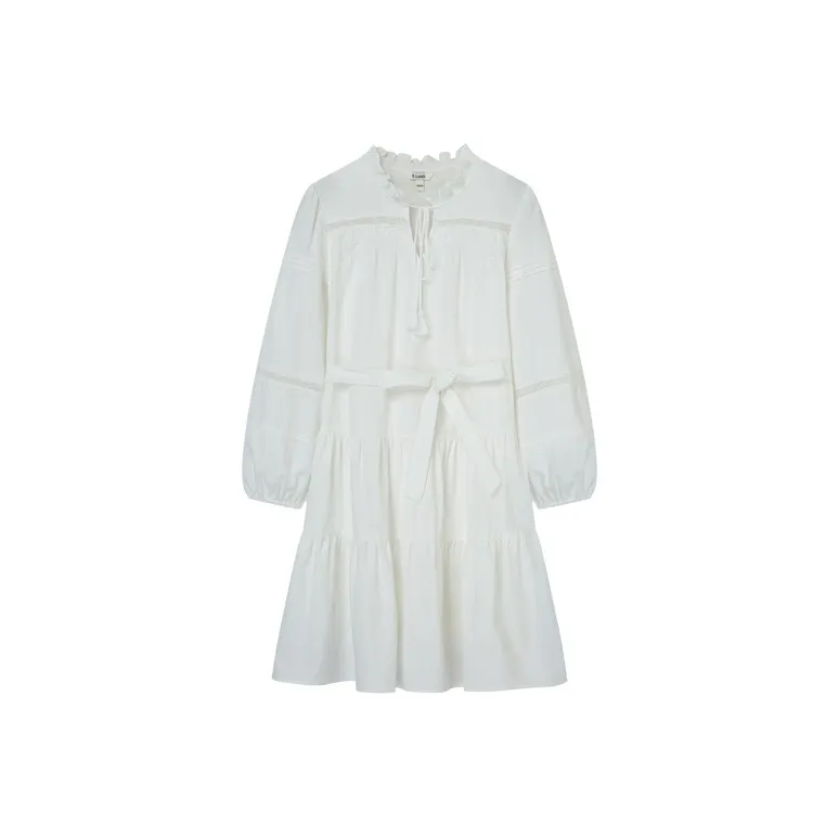 E.land Long Sleeved Dress Women's Ivory White