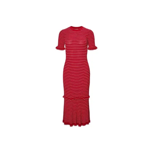 Altuzarra Red Женские Короткие Платья с Рукавами