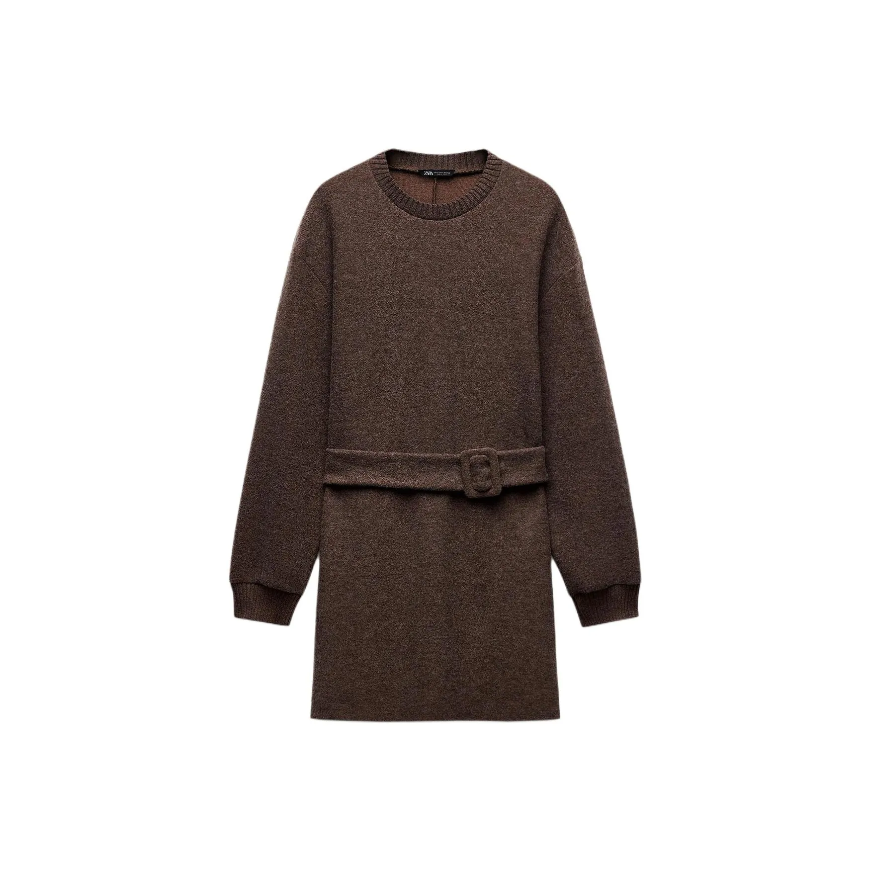 ZARA Long Sleeved Dress Women's Brown