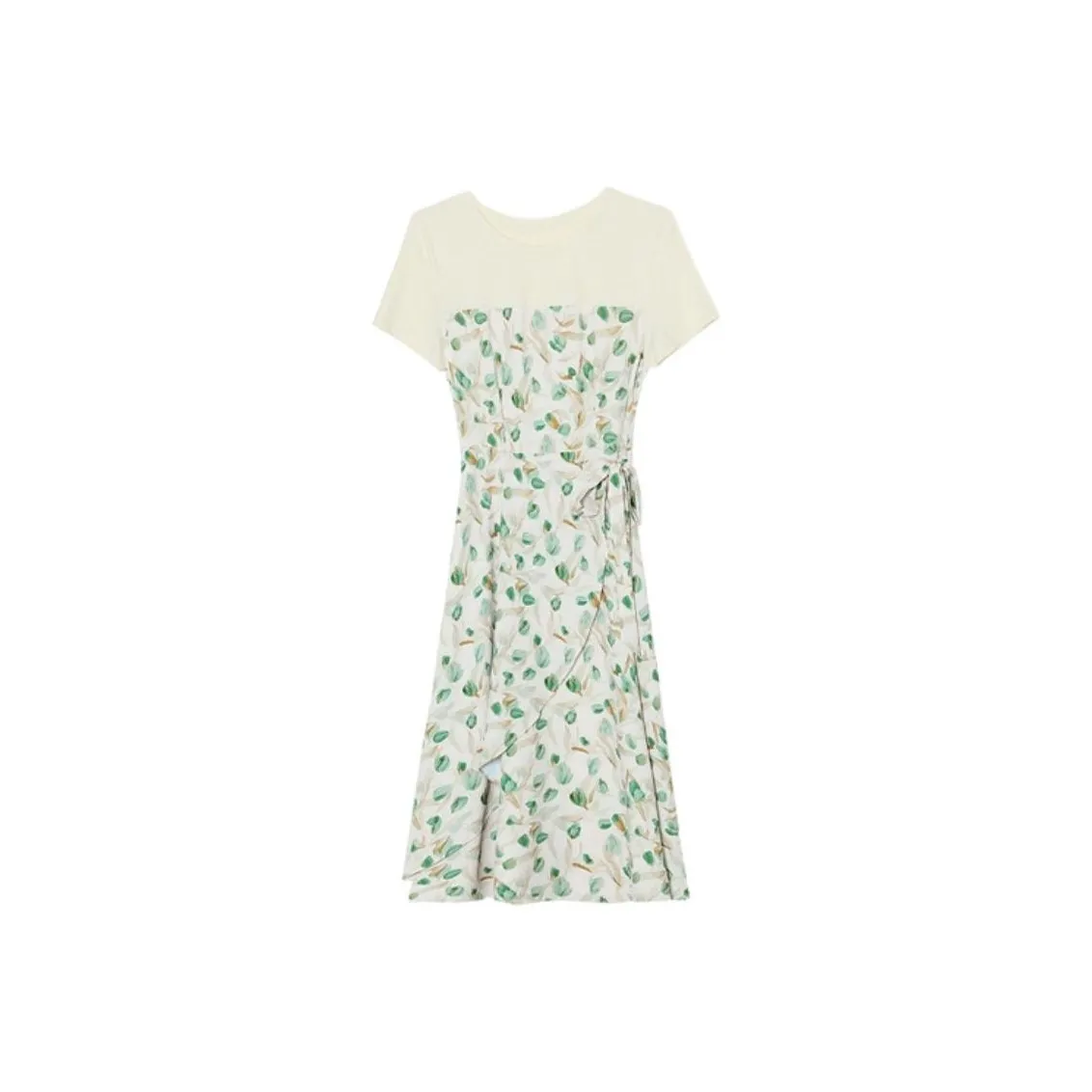 PLANE DRIFT Короткий рукав Платье Женское Зеленый Тюльпан