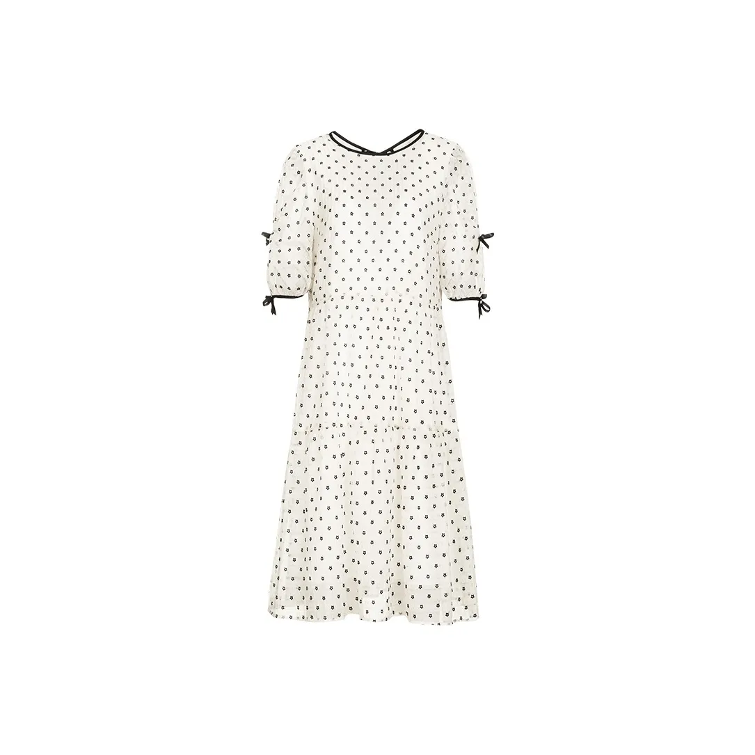 MeetMetro Короткий рукав Платье Женское Белое