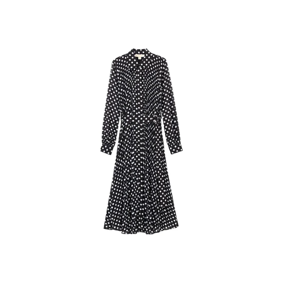 MICHAEL KORS FW24 Длинное платье с длинными рукавами женское черное белое