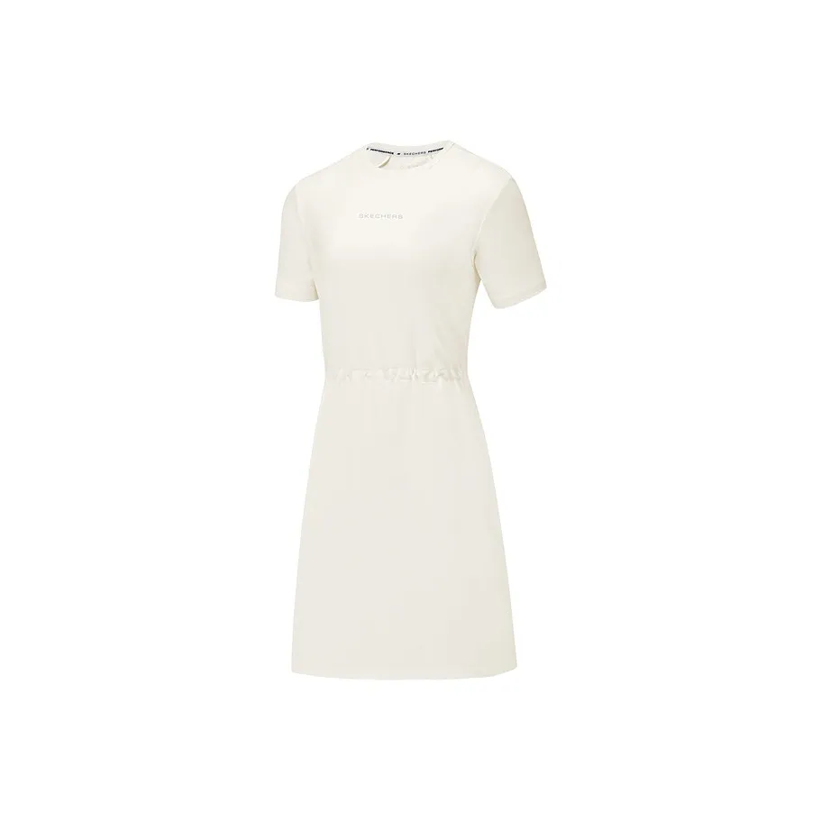 Skechers GODRI Short Sleeved Dresses Women's Tofu White 0211