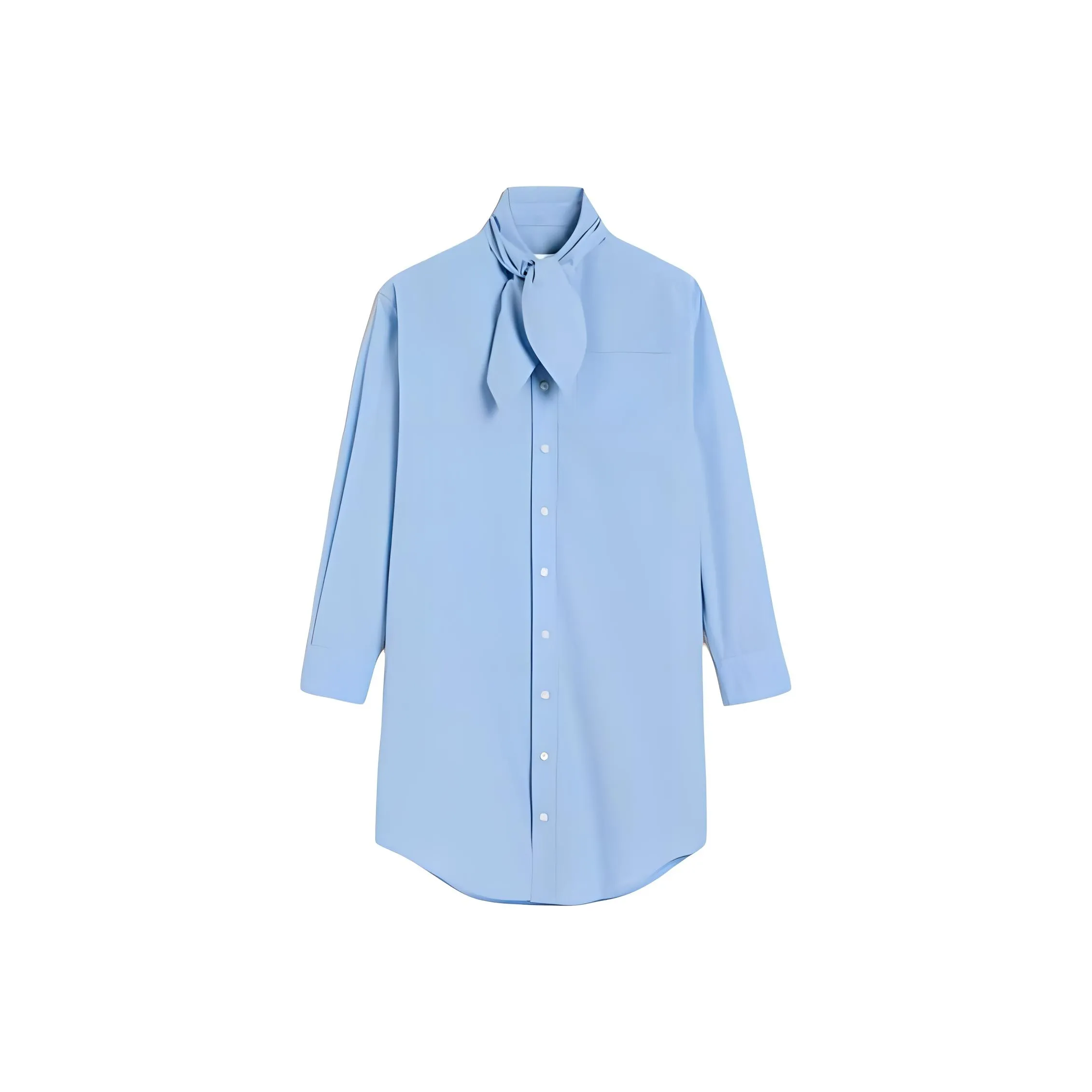 AMIPARIS Scarf collar Cotton Shirt Dress