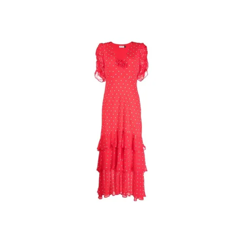 Rixo Red Женские Короткие Платья с Рукавами