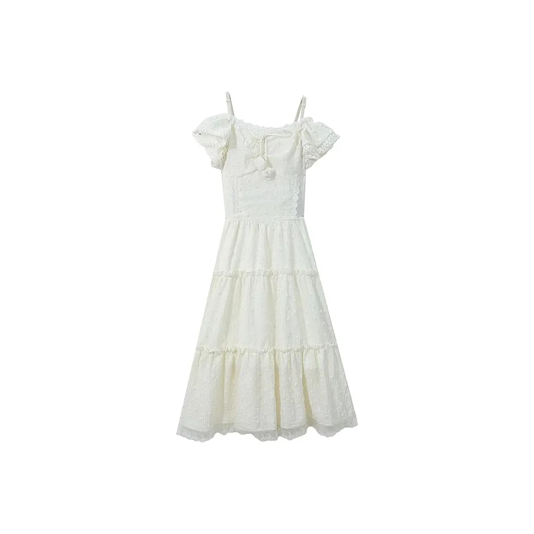 PAIN OR PLEASURE Short Sleeved Dress Women's Apricot