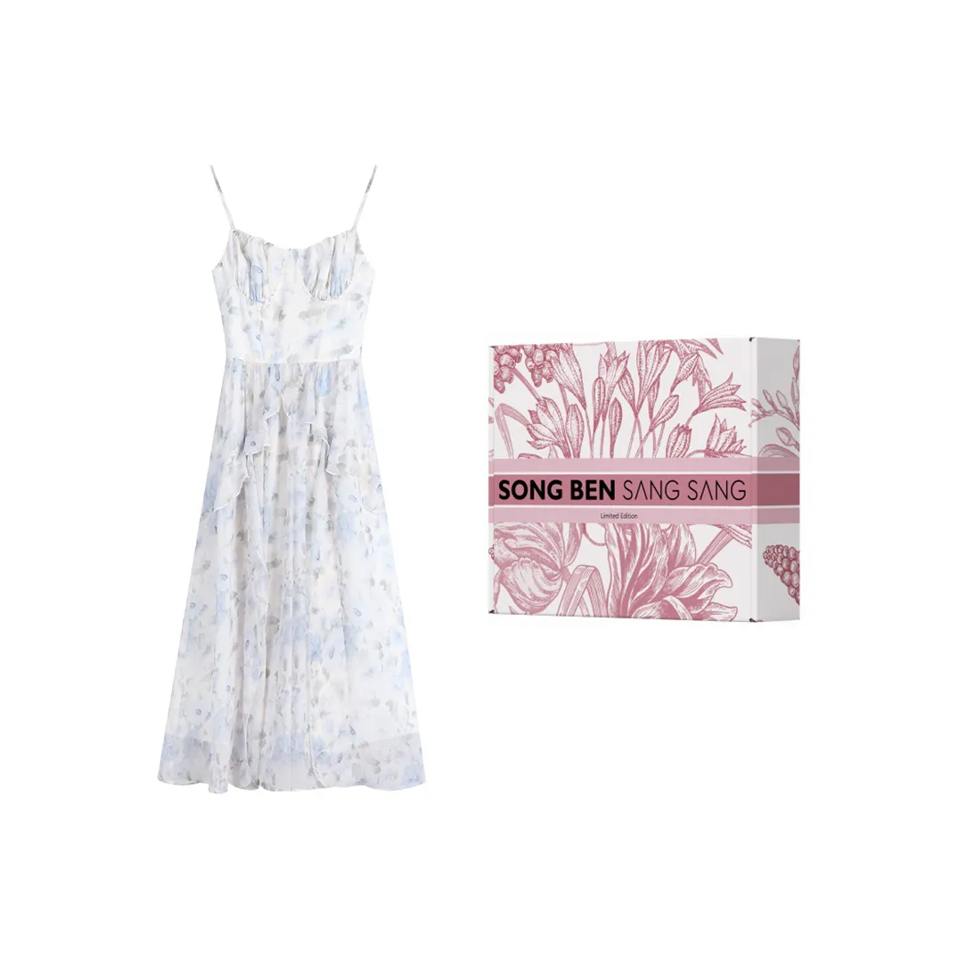 Дизайн С утяжкой на талии Длинный Юбка Женские Платье Лето Новинка Женские