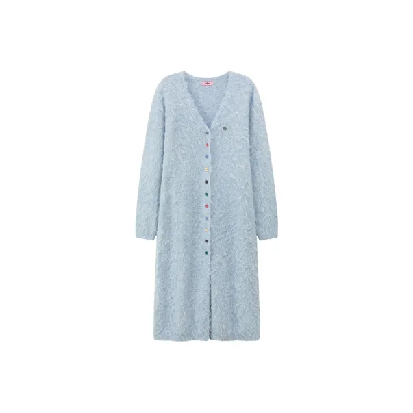 CHUU Длинное платье с длинными рукавами женское серо-синий