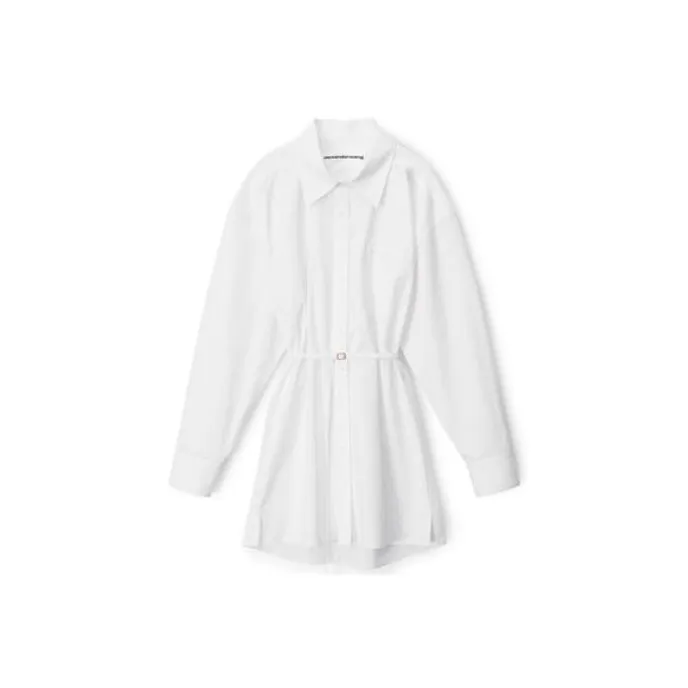 Alexander Wang Logo embroidered Belted Shirt Dress