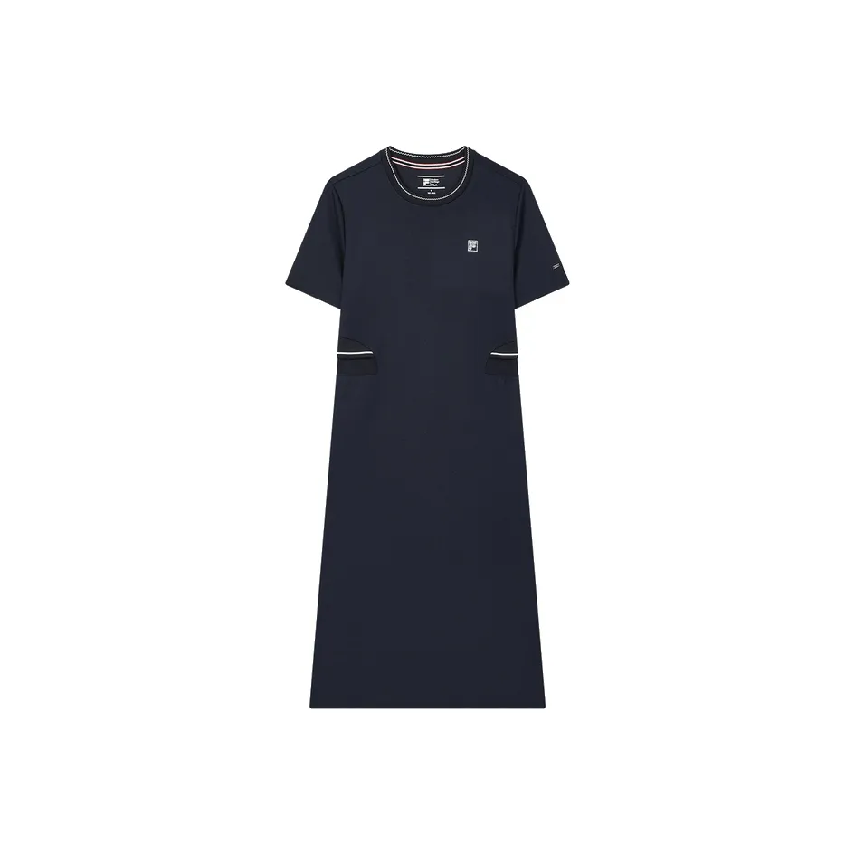 FILA Modern Heritage Короткий рукав Платье Женское Легенда Синий