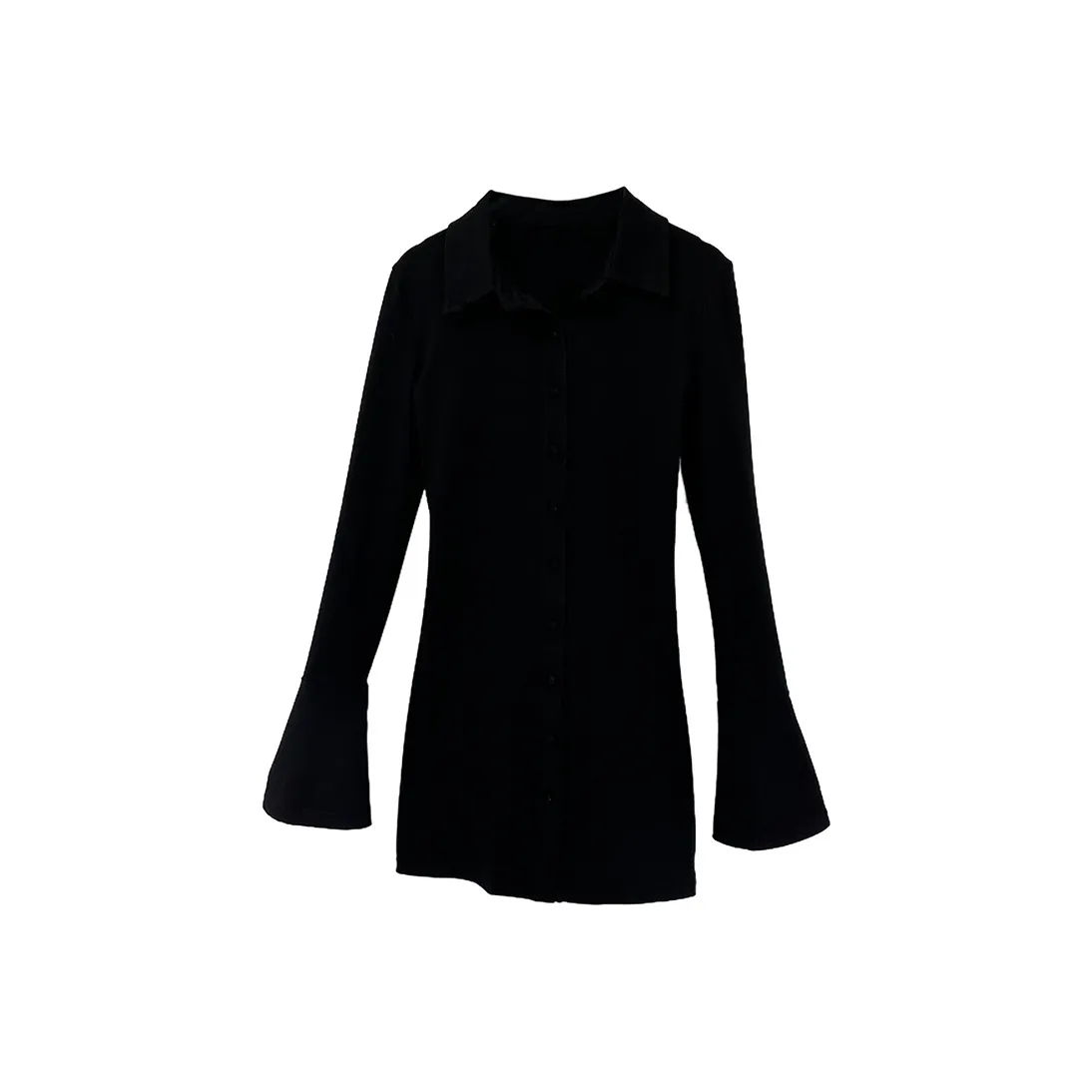 Icicofficial Черное Женское Длинное Платье с Рукавами