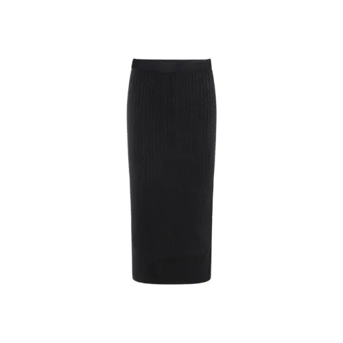 MaxMara Studio Черная женская вязаная длинная юбка