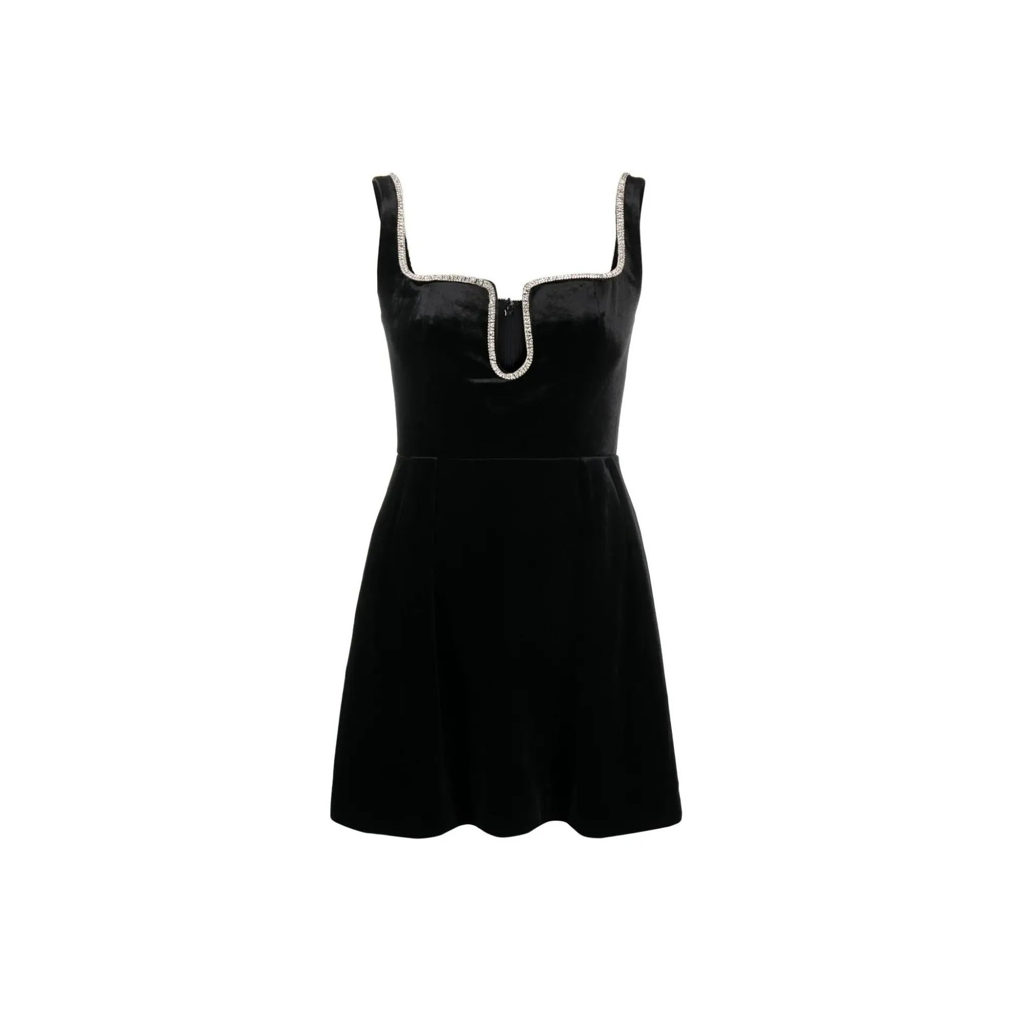 Self-portrait Velvet Crystal-trim Minidress