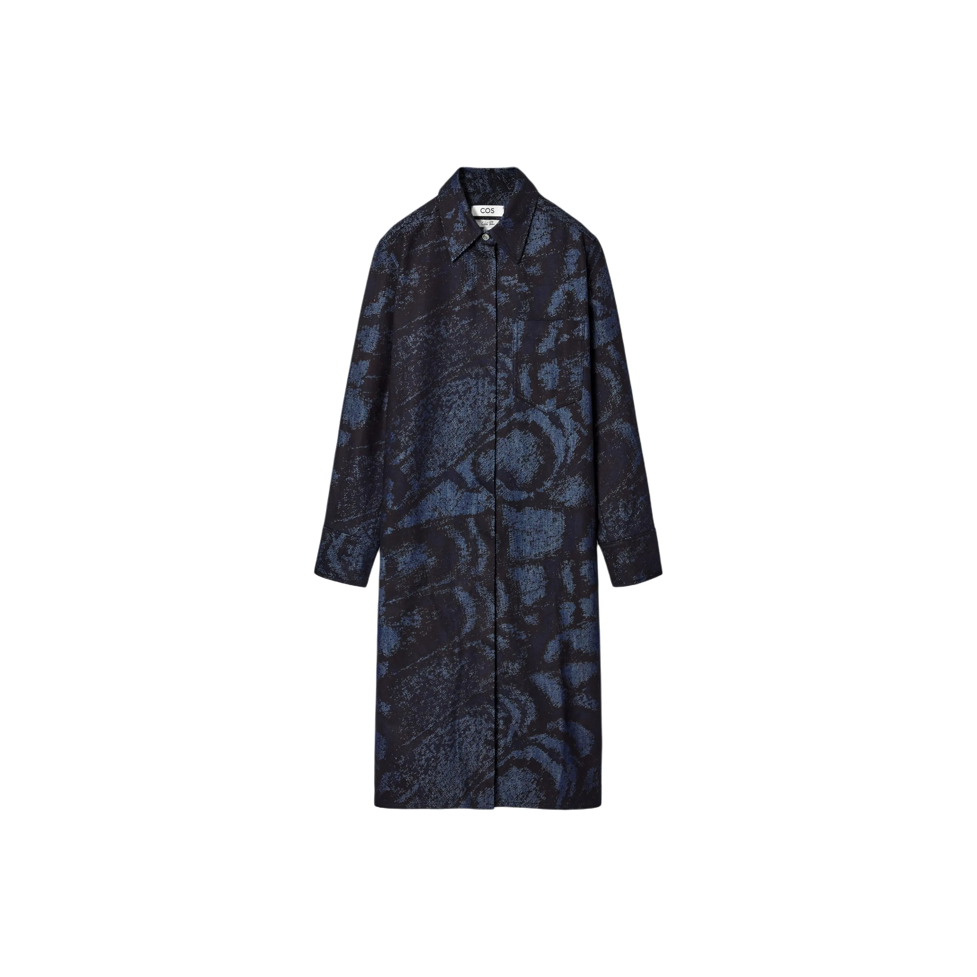COS Chris Perani Collaboration Темно-синий Женские Длинные Платья с Рукавами