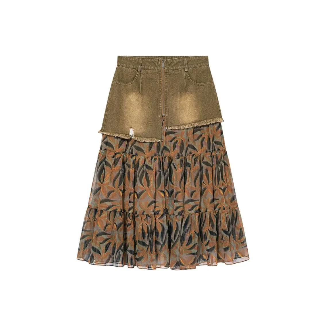 Desigual Denim Длинная Юбка Женская Коричневая
