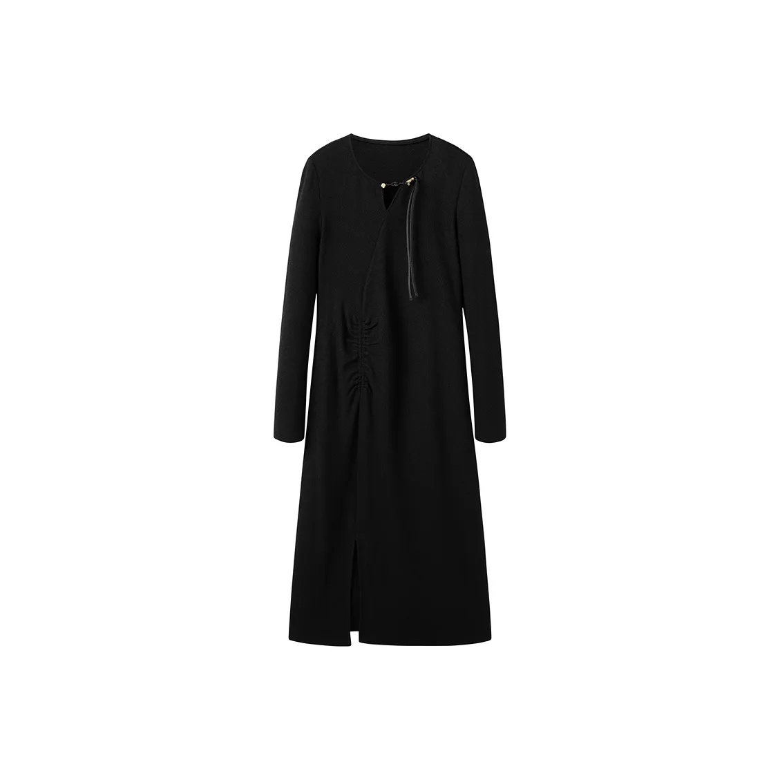 PEACEBIRD Длинное платье с длинным рукавом женское черное