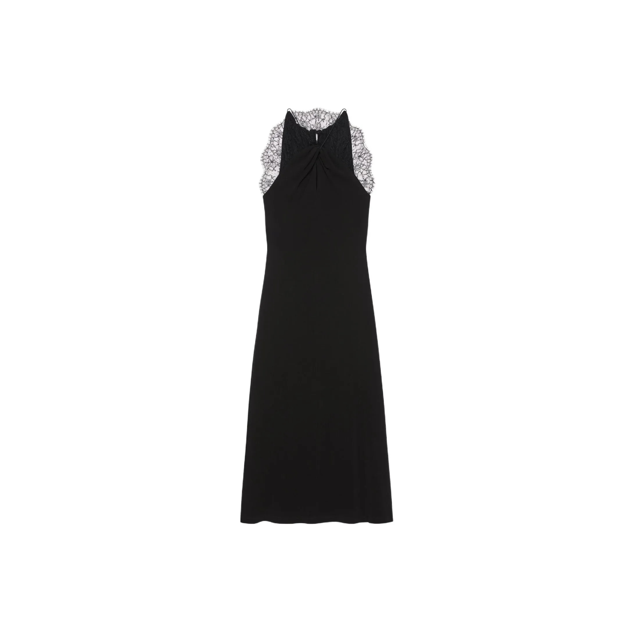 Givenchy Halter Neck Lace Detailed Midi Dress