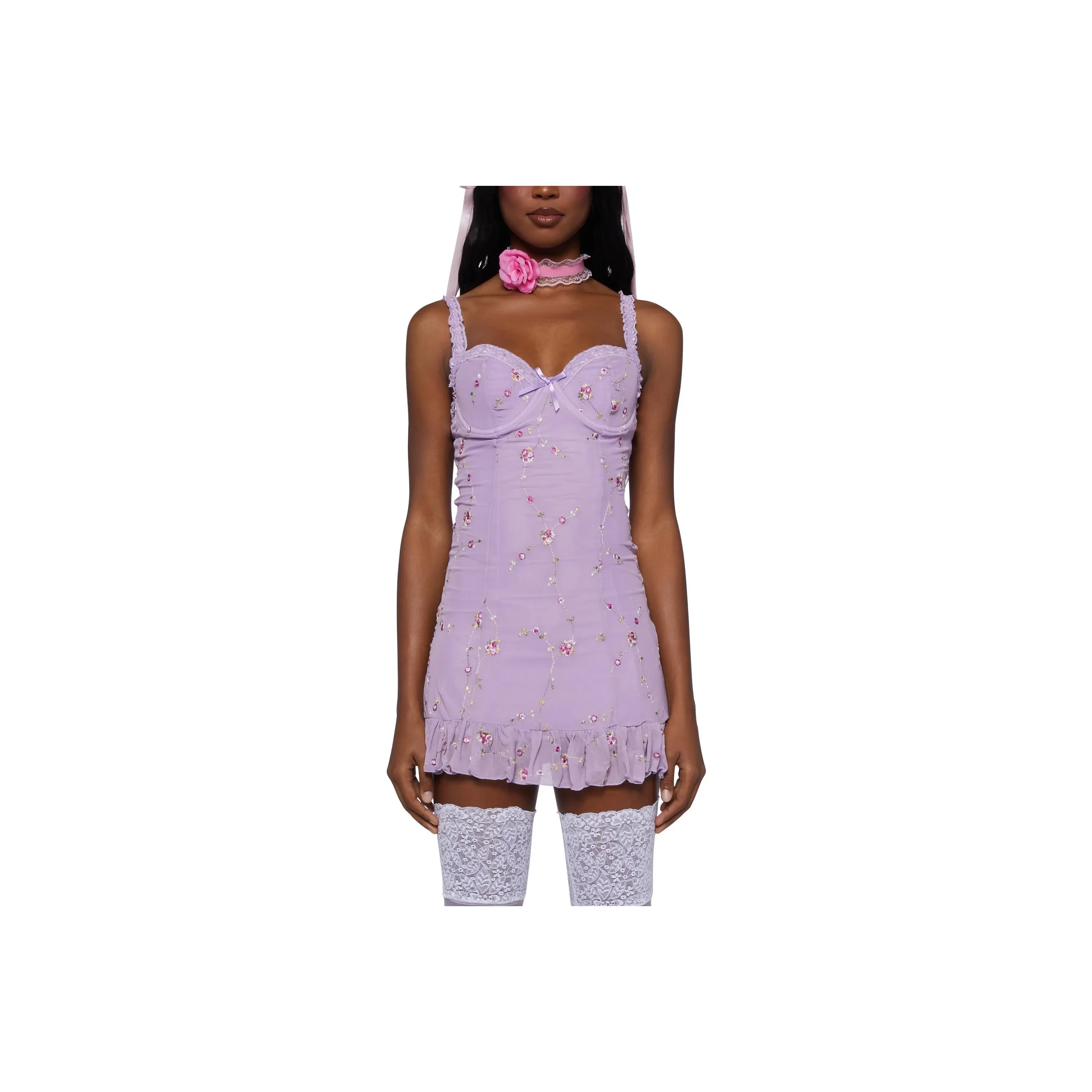 Dolls Kill Sugar Thrillz I'M Детский Мини Юбка Платье Юбка Платье Женское Фиолетовое