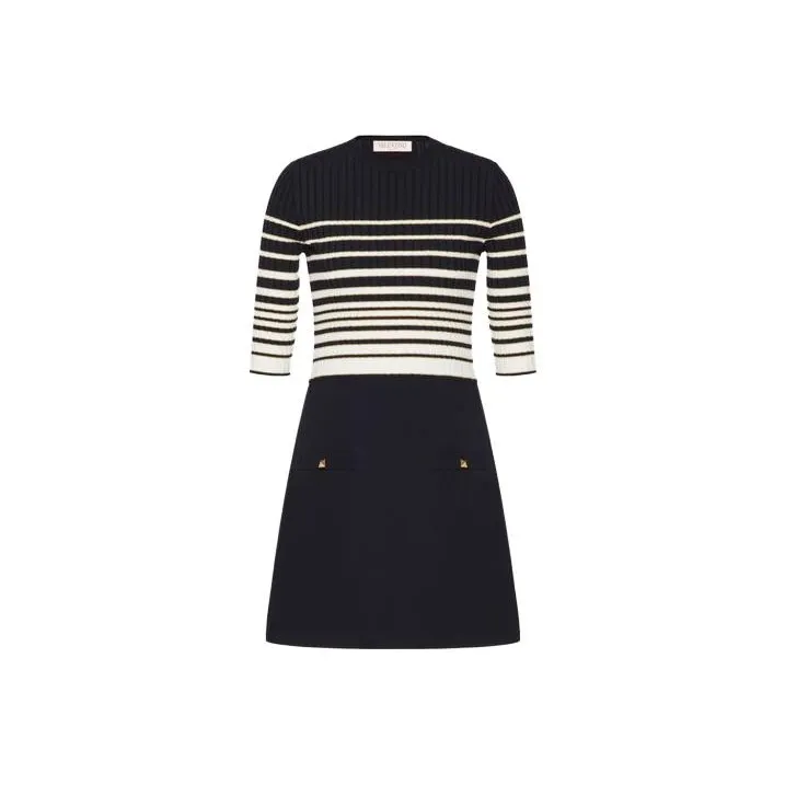 Valentino Striped Crewneck Dress