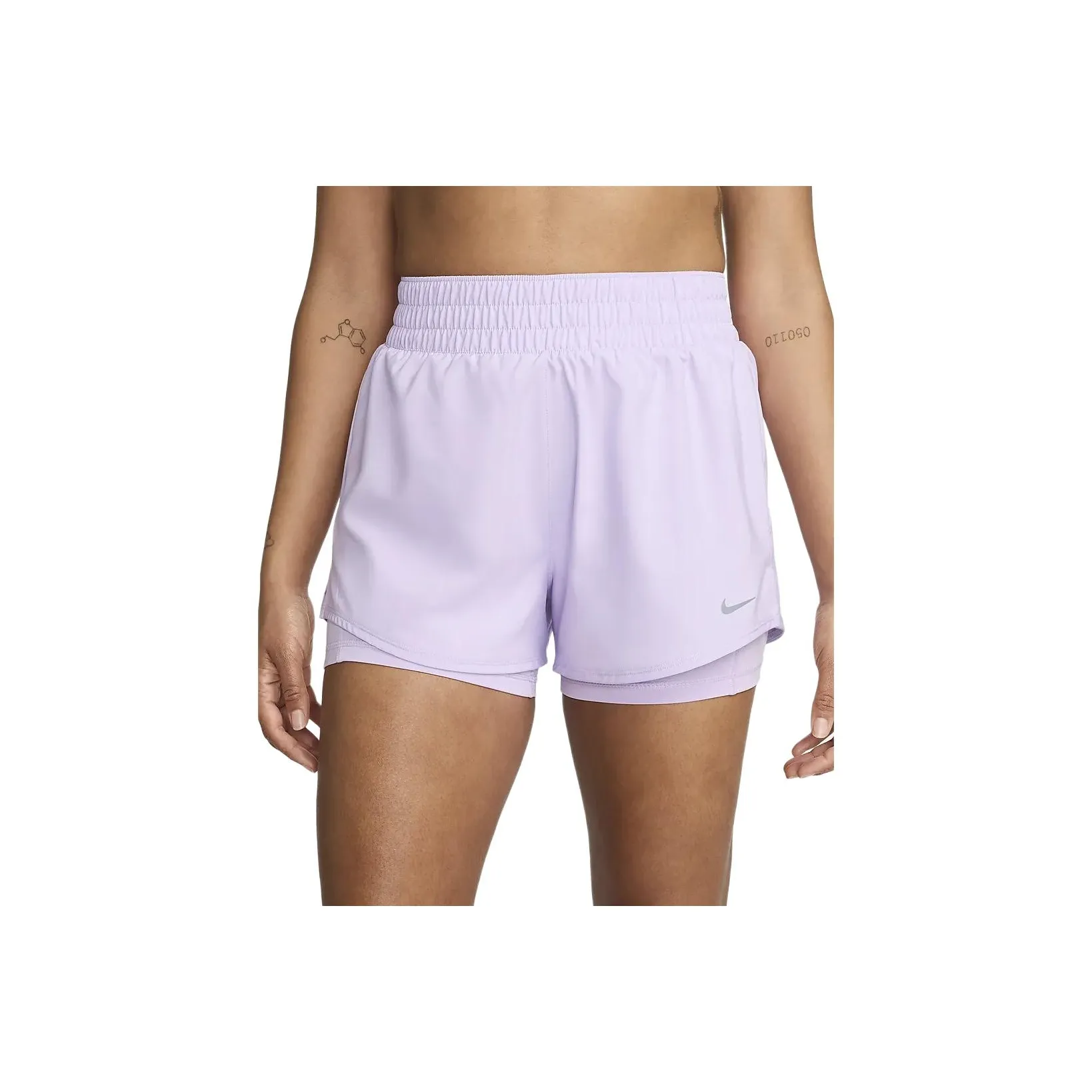 nike Женские Dri Fit High Waisted 3' 2 in 1 Шорты Повседневные шорты Женские Lilac Flower Design