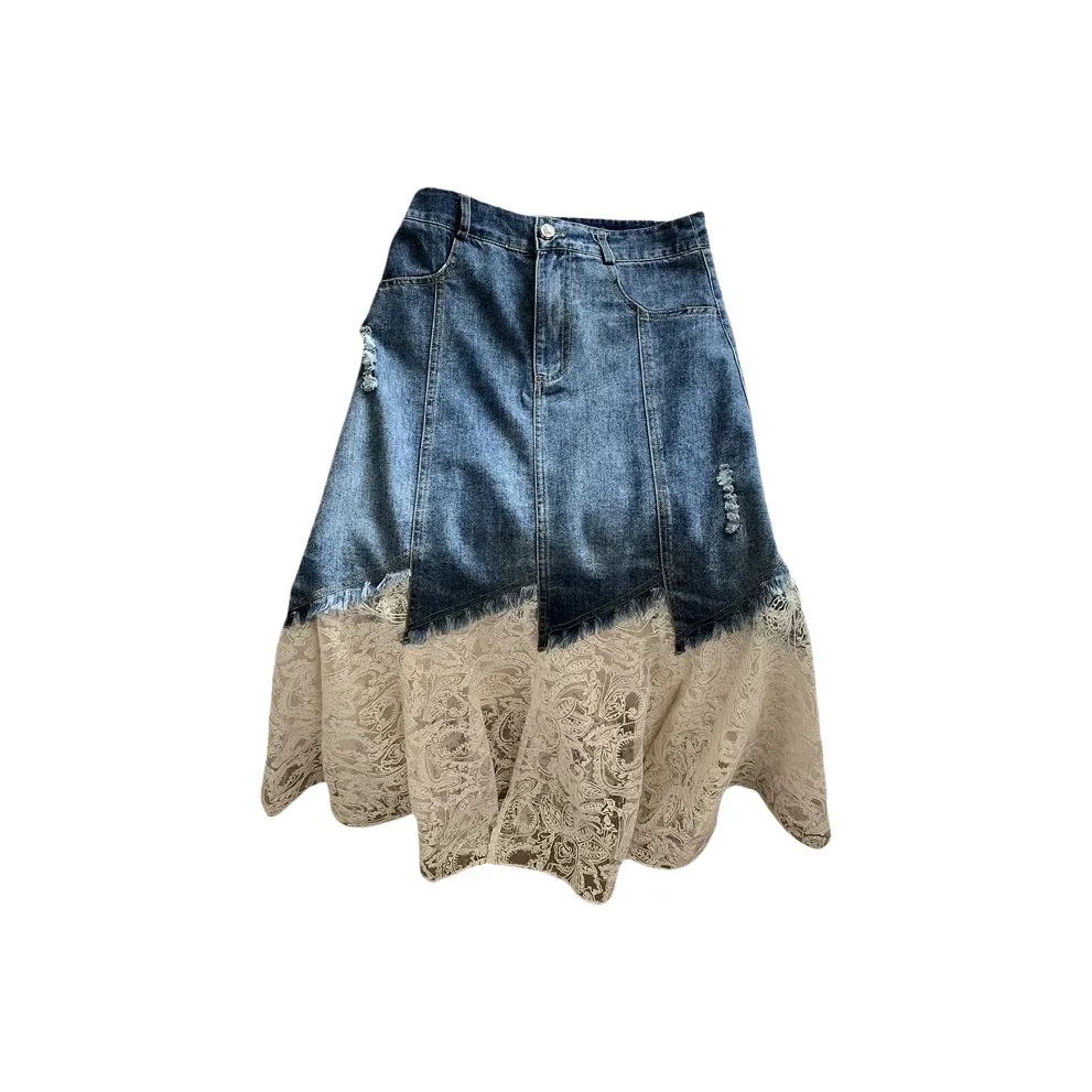 ARIADNAW STUDIO Denim Long Skirt Women's