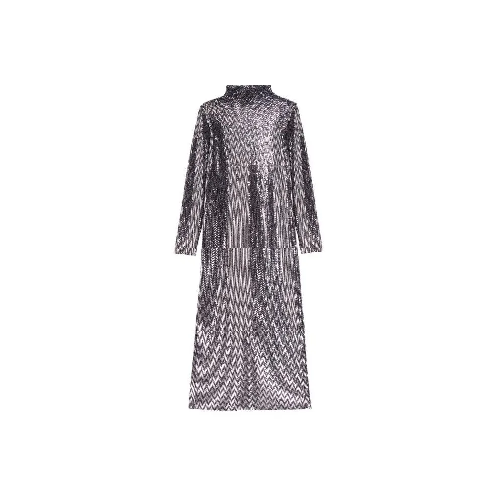 Maje Sequinned Long-sleeve Midi Dress