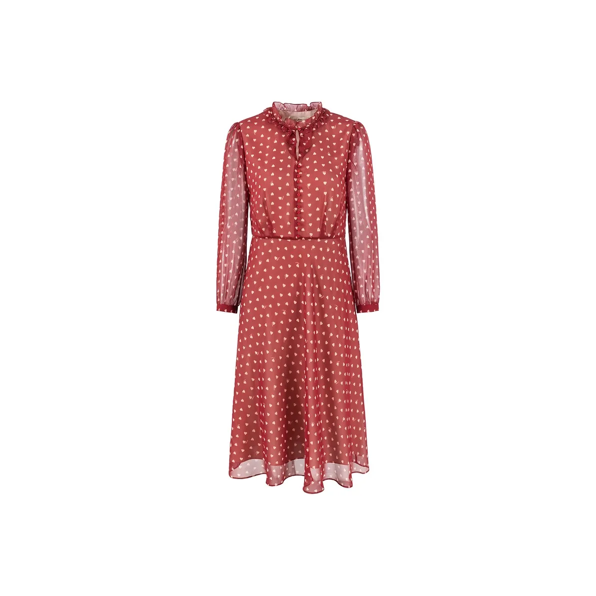 JZ Juzui Long Sleeved Dress Women's Floral Maroon